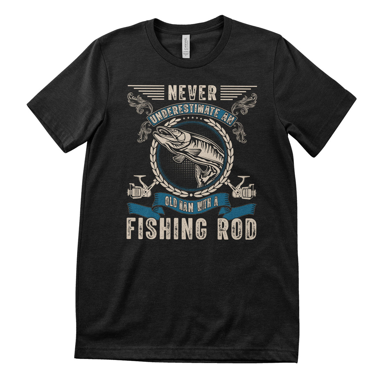 Never Underestimate An Old Man With A Fishing Rod T-Shirt