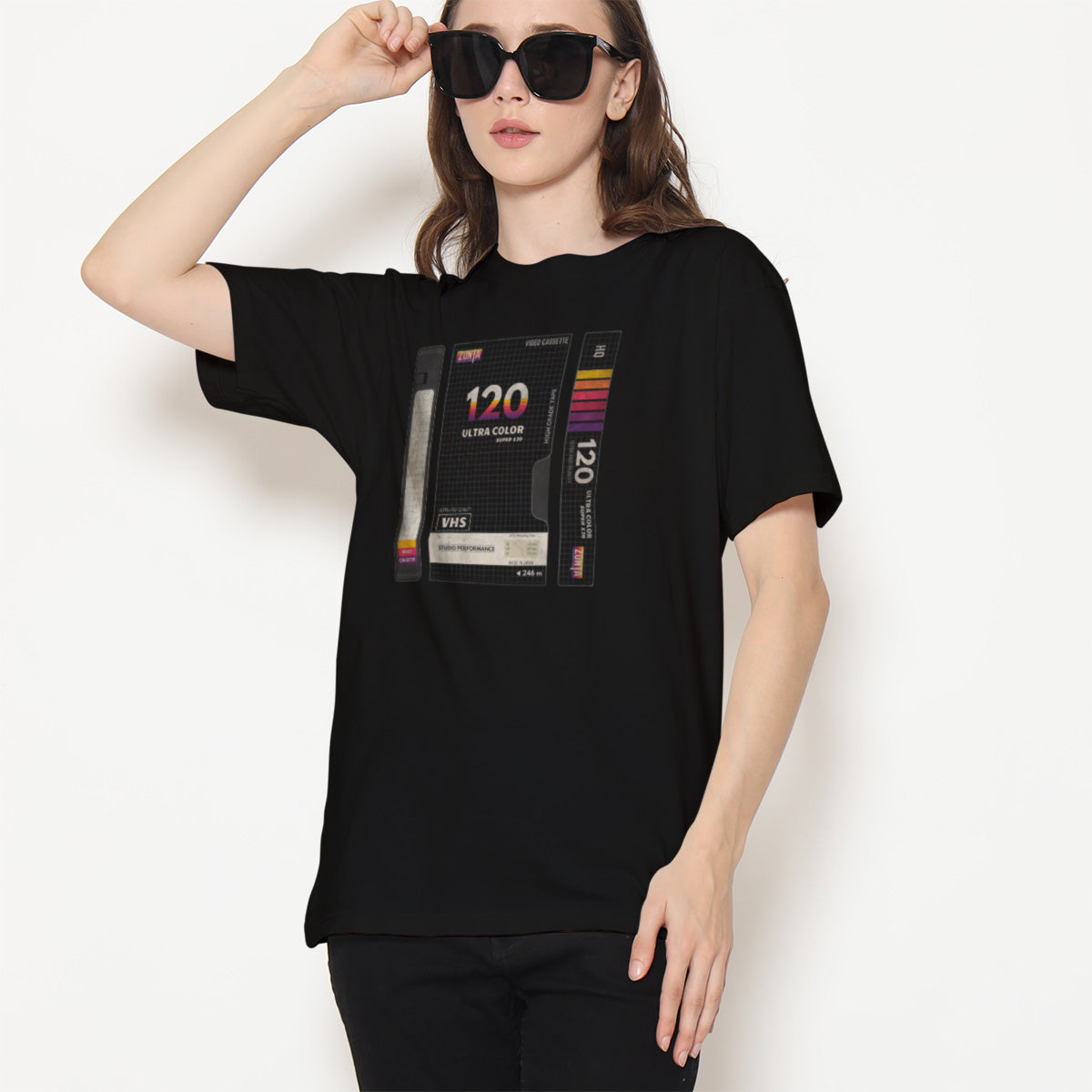 Sides of a VHS Cassette Tape Girly Top