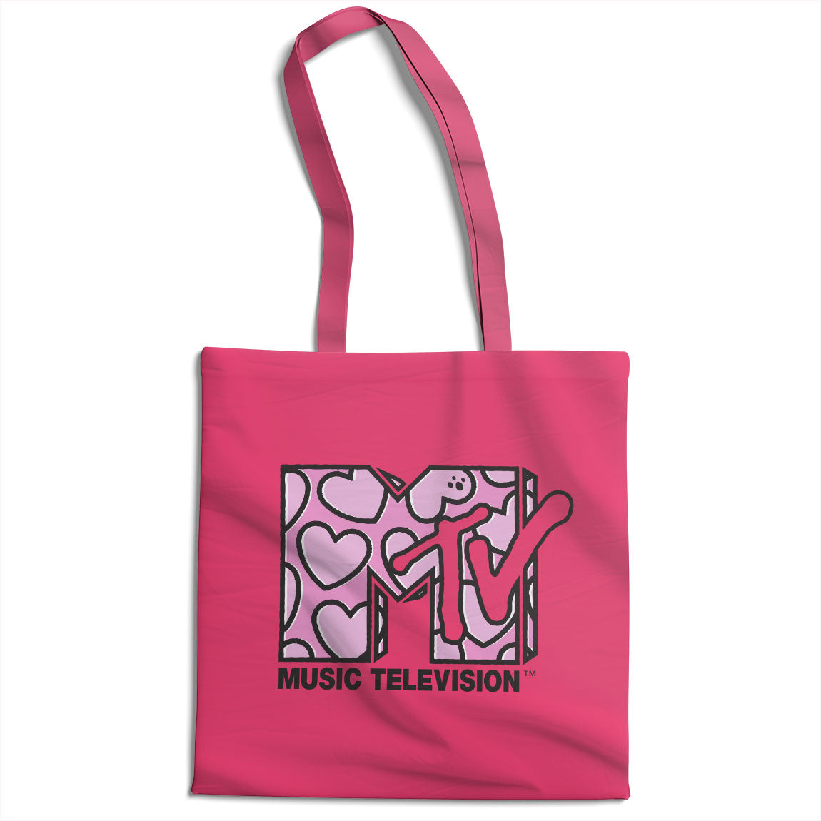 MTV Heart Pattern Logo Tote Bag