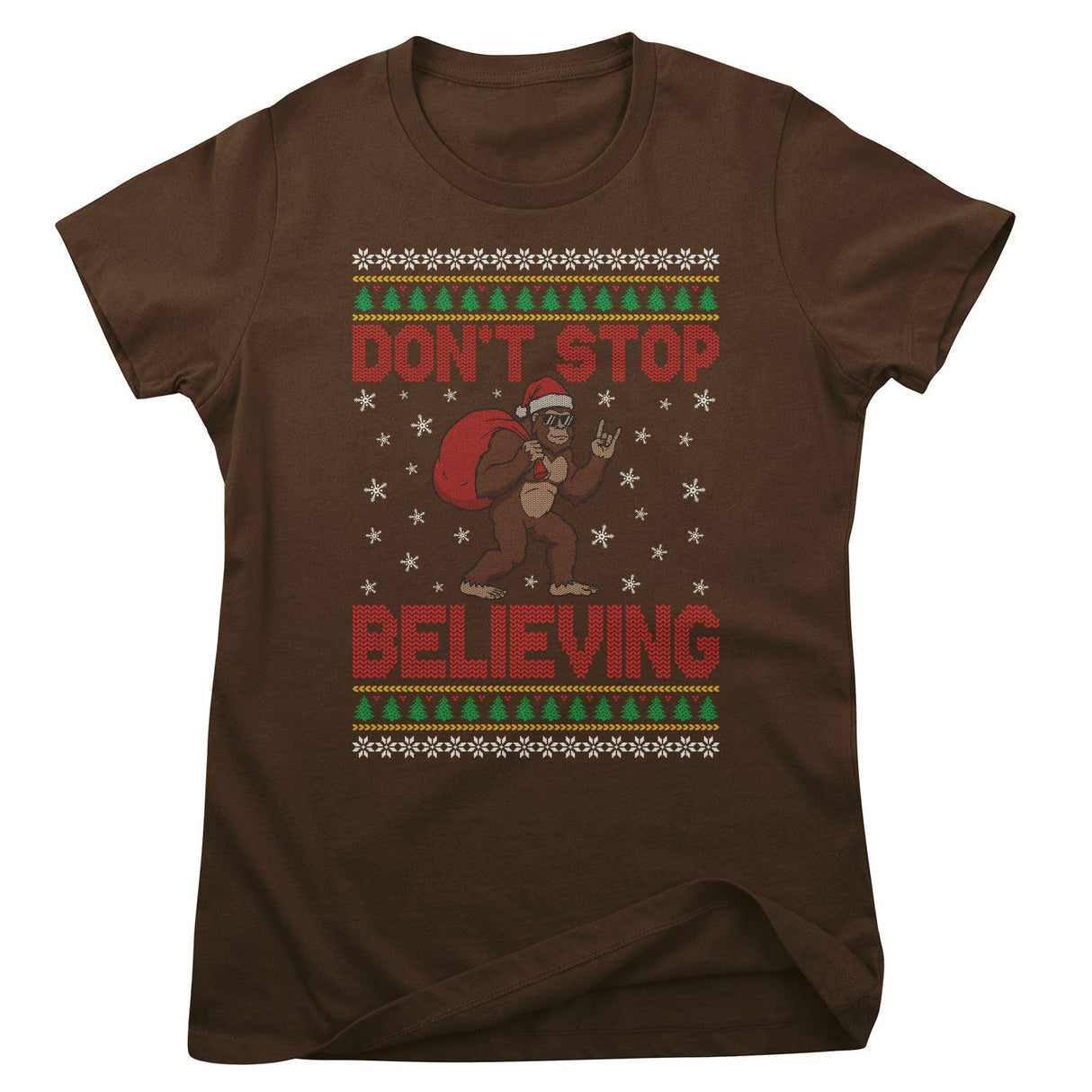 Christmas Bigfoot Pattern Top