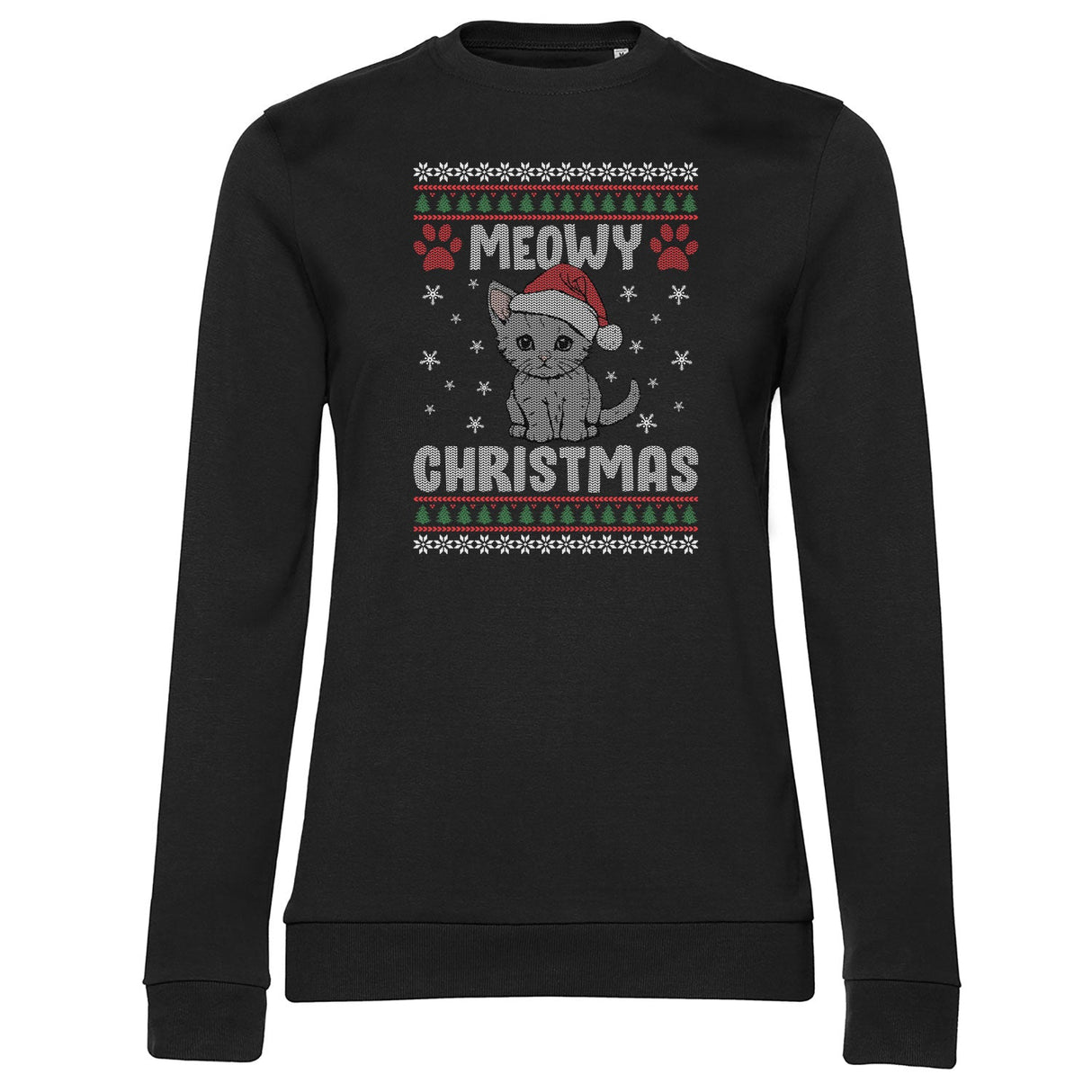Meowy Christmas Girly Sweatshirt