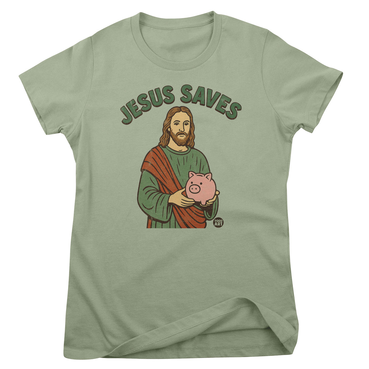 Jesus Saves - ToddArt Girly Tee