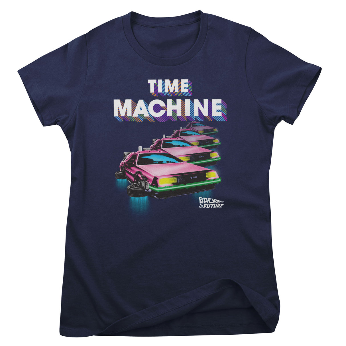 Back To The Future - Colorful Time Machine Girly Tee