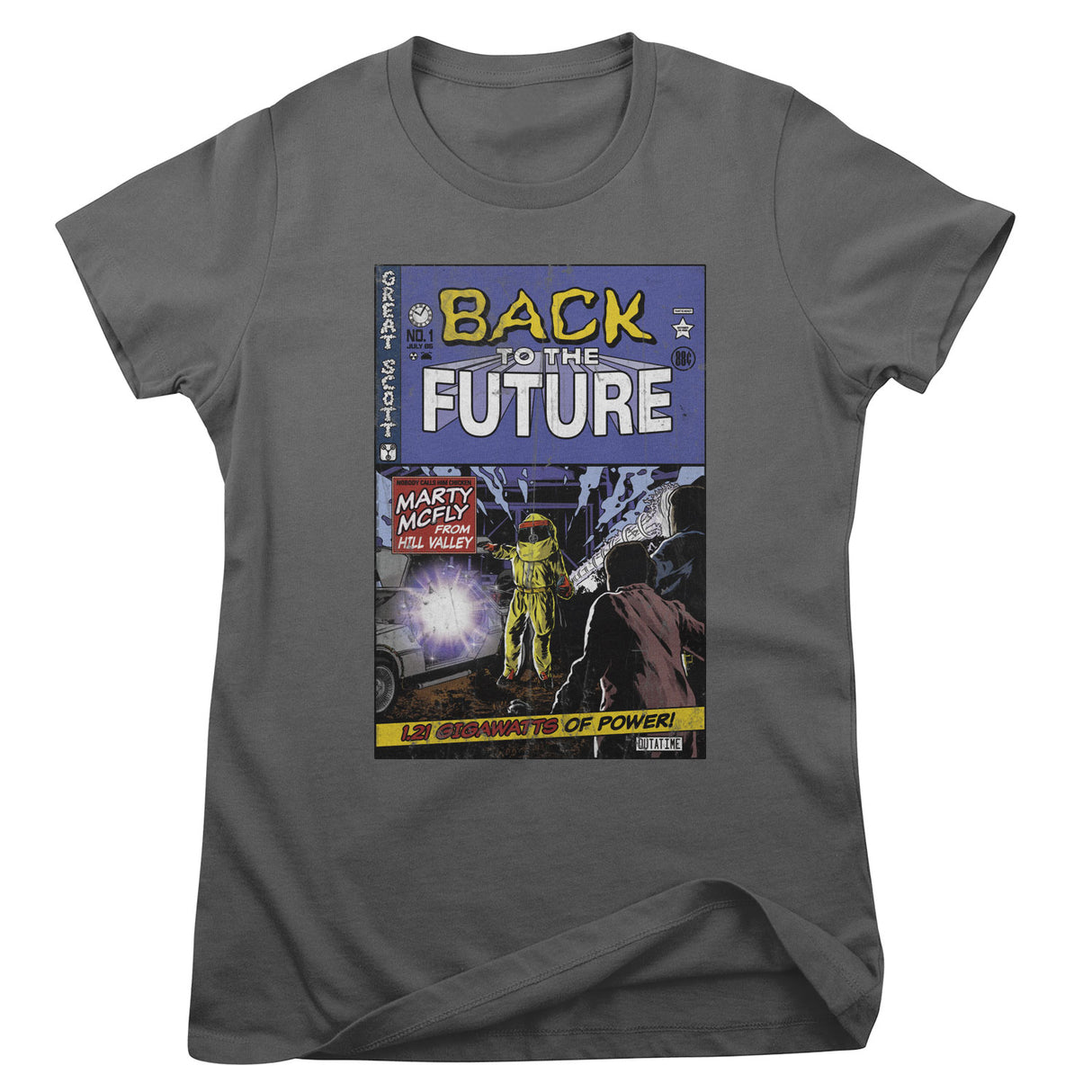 Back To The Future Comic Book Cover Girly Tee