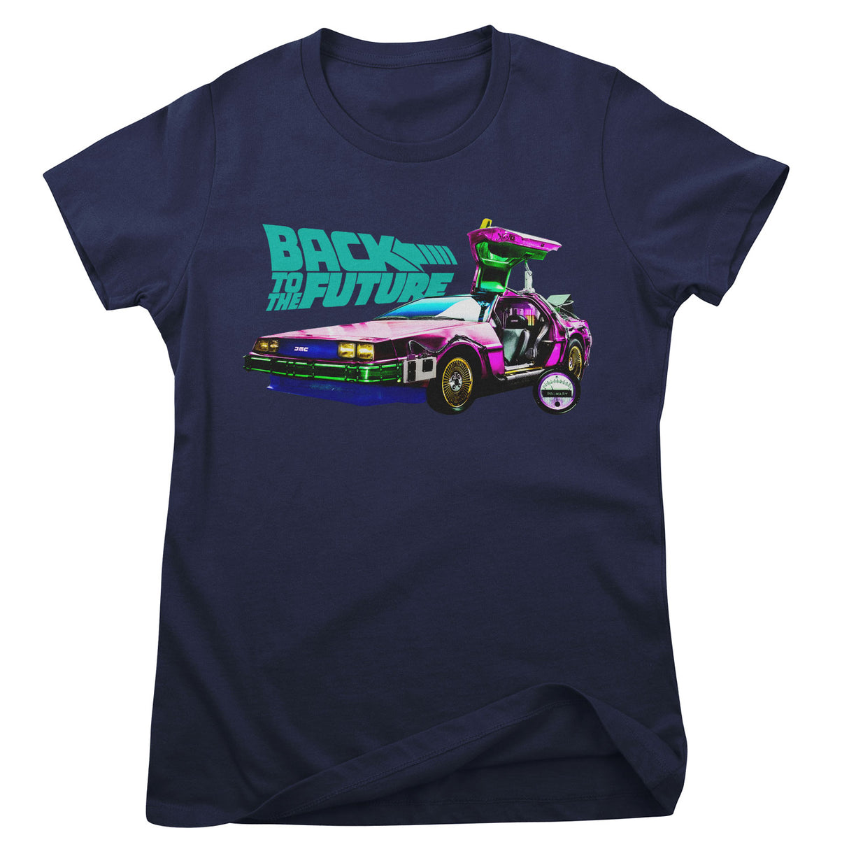 Colorful DeLorean Girly Tee