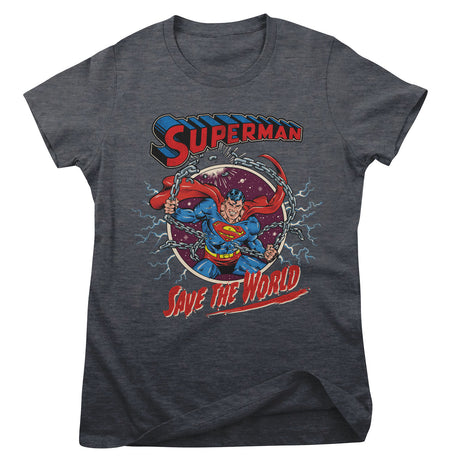 Superman - Save The World Girly Tee