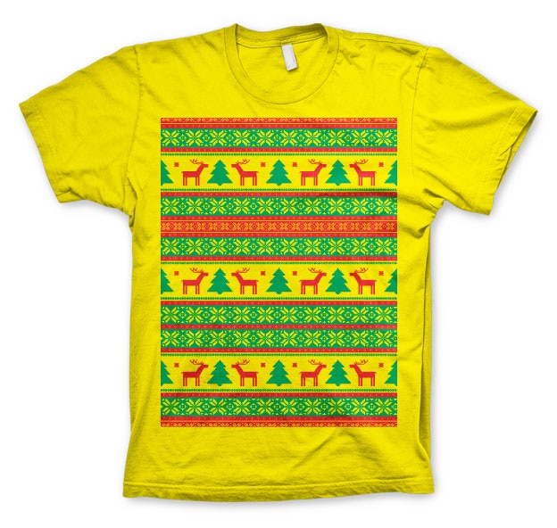 Christmas Knit Pattern Red/Green T-Shirt