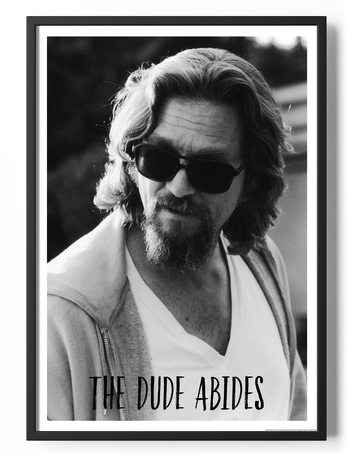 The Dude Abides B/W Poster