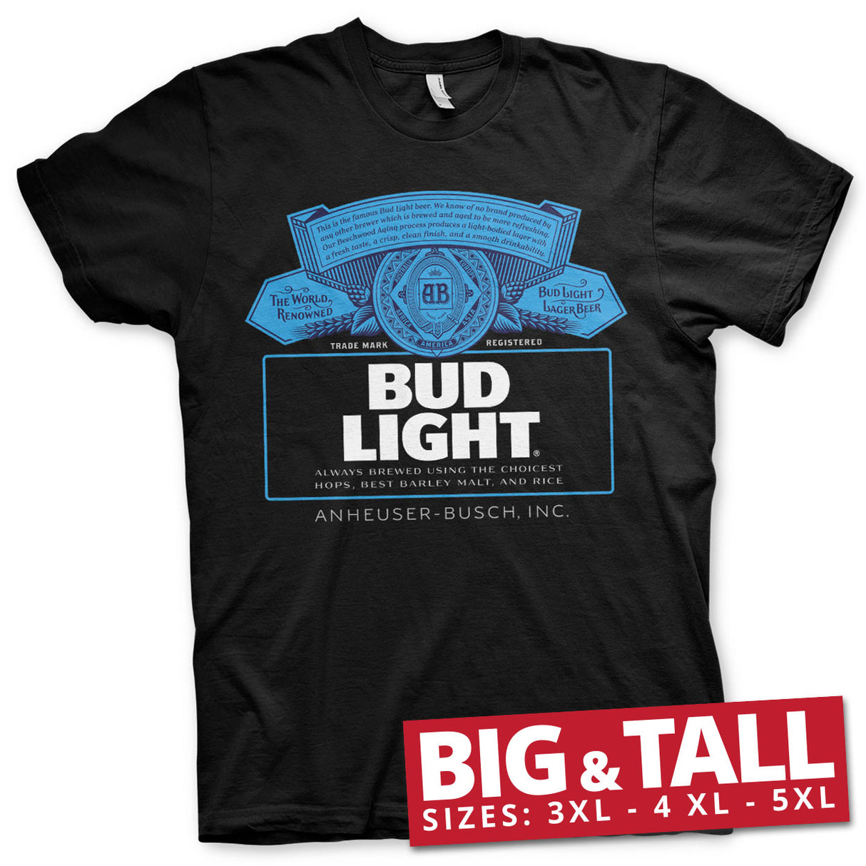 Bud Light Label Logo Big & Tall T-Shirt