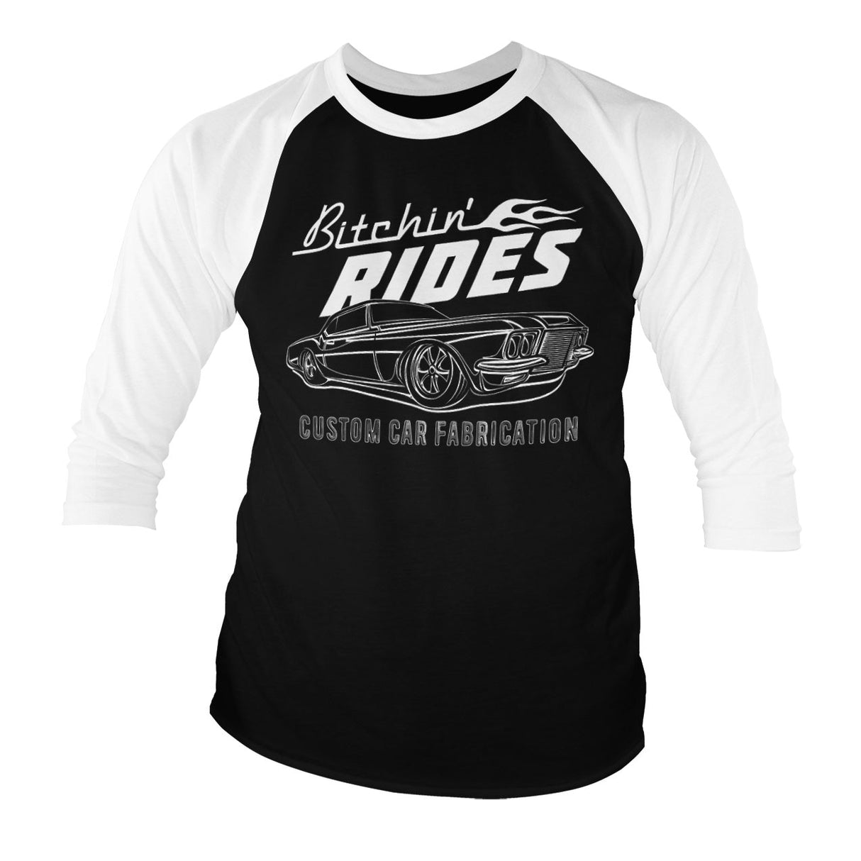 Bitchin' Rides Custom Car Fabrication Baseball 3/4 Sleeve Tee