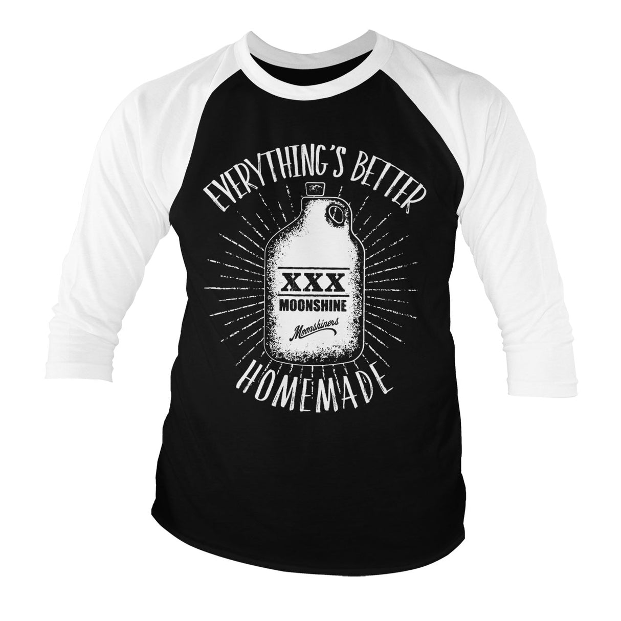 Moonshiners - Everything's Better Homemade Baseball 3/4 Sleeve Tee