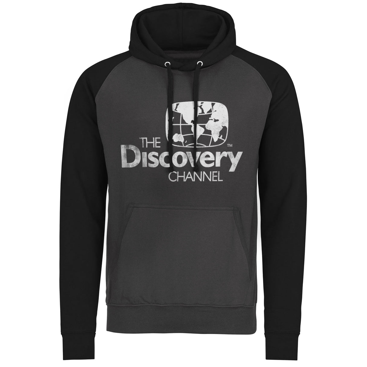 Discovery Channel Distressed Logo Baseball Hoodie