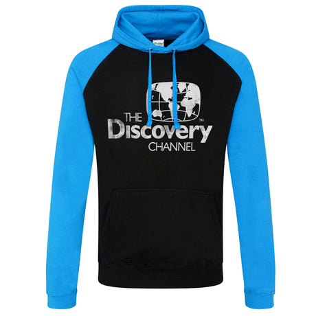 Discovery Channel Distressed Logo Baseball Hoodie