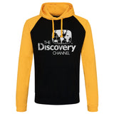 Discovery Channel Distressed Logo Baseball Hoodie