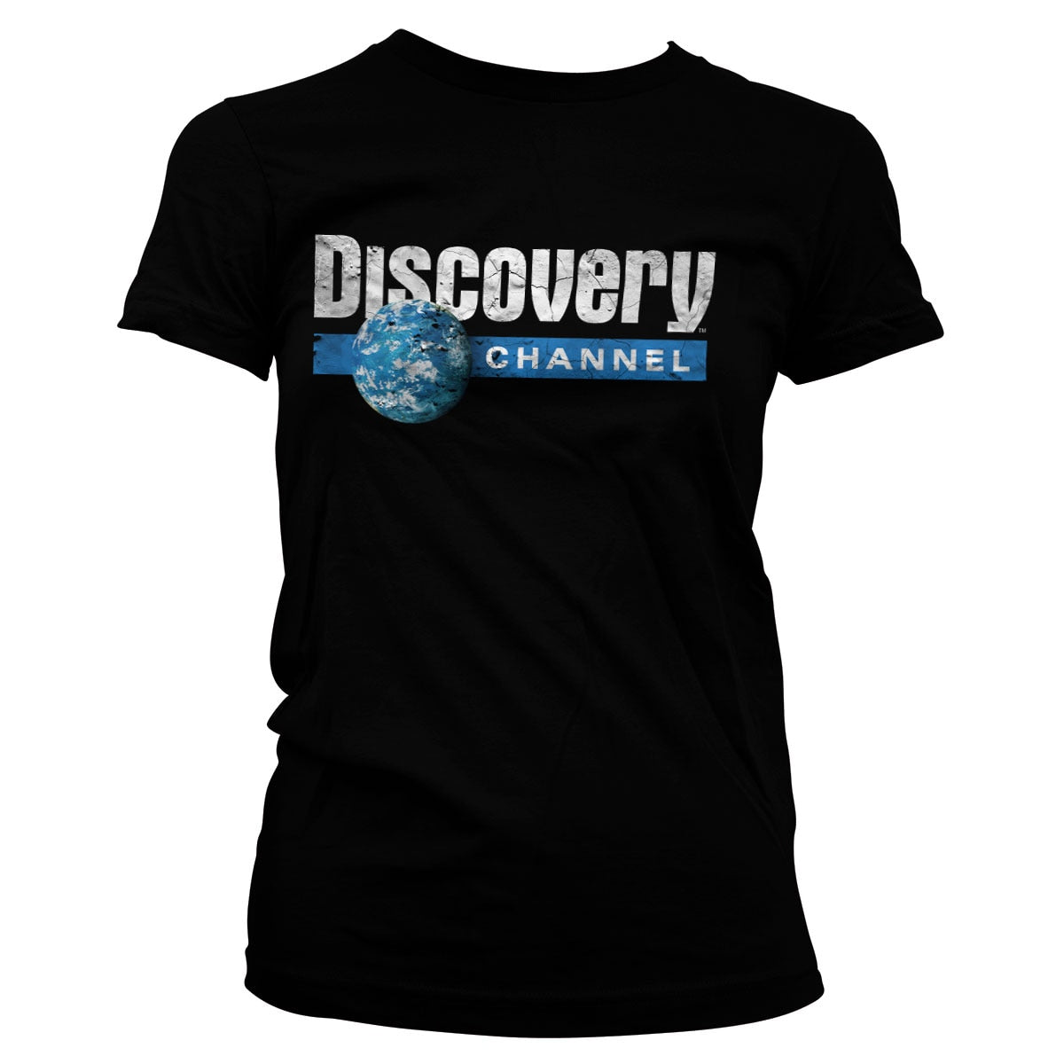 Discovery Cracked Globe Logo Girly Tee