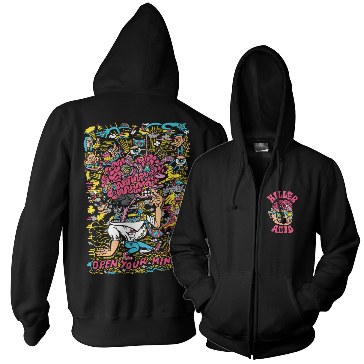 Killer Acid - Open Your Mind Zipped Hoodie