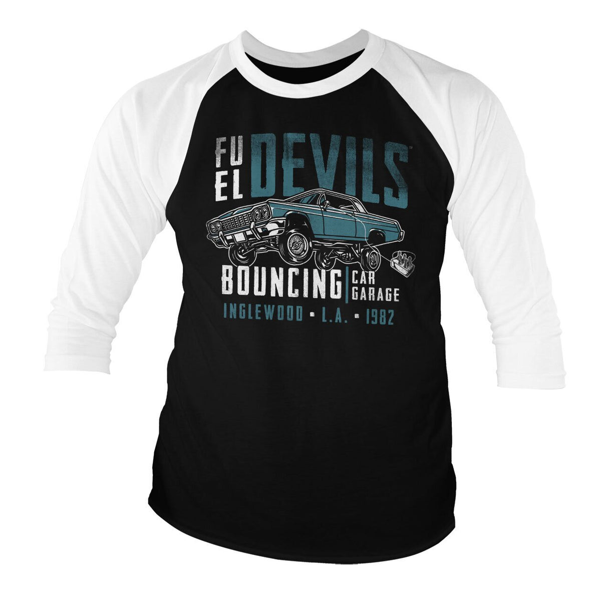 Fuel Devils Bouncing Garage Baseball 3/4 Sleeve Tee