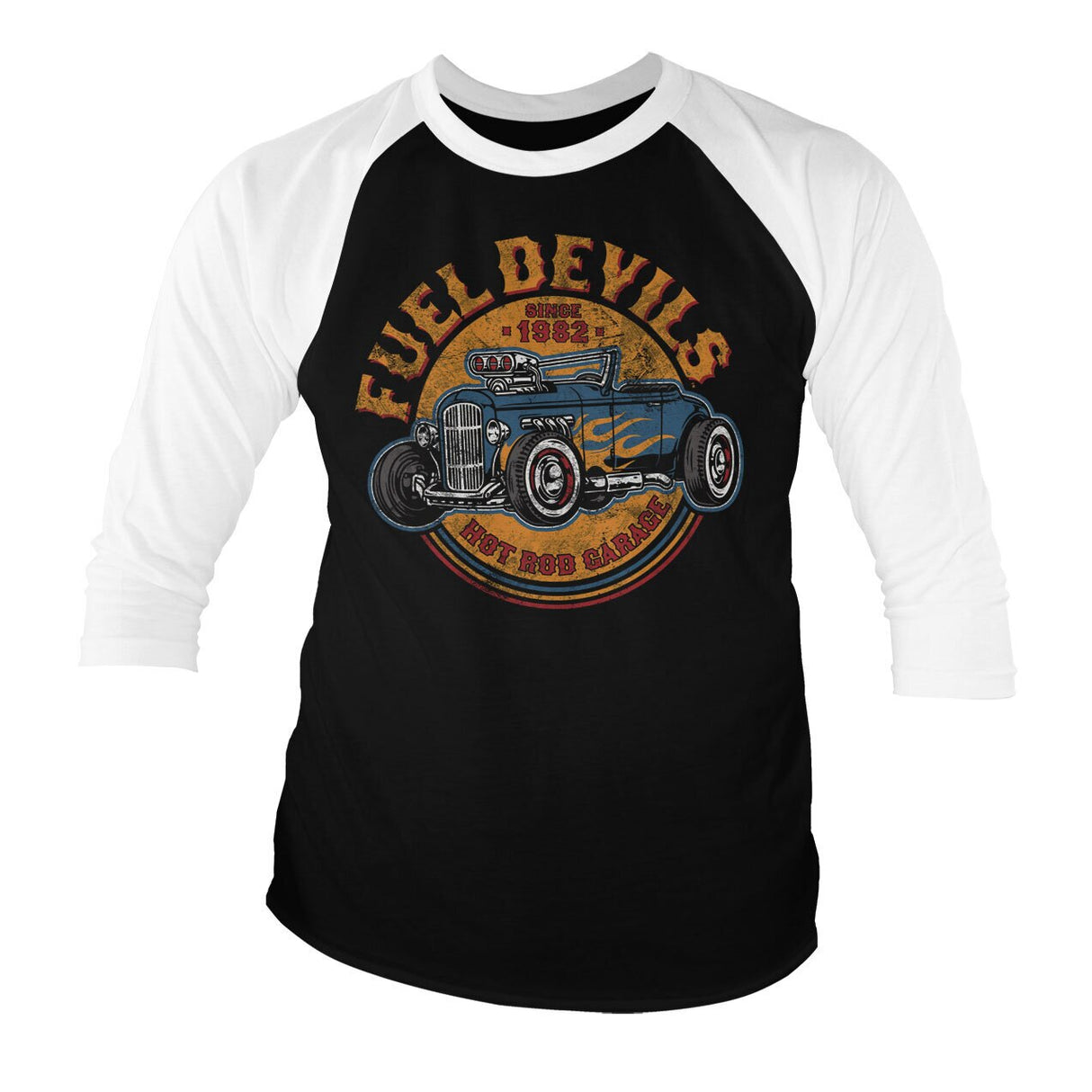 Fuel Devils Flame Rod Baseball 3/4 Sleeve Tee