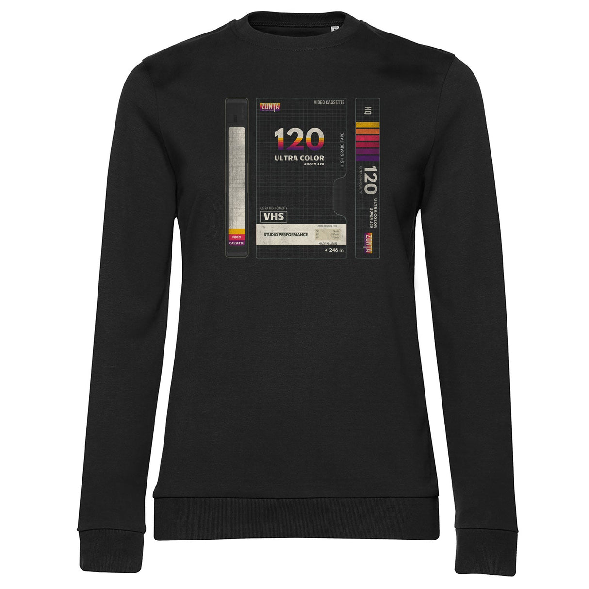 Sides of a VHS Cassette Tape Girly Sweatshirt