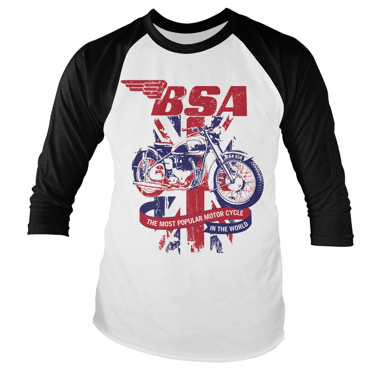 B.S.A. Union Jack Baseball Long Sleeve Tee