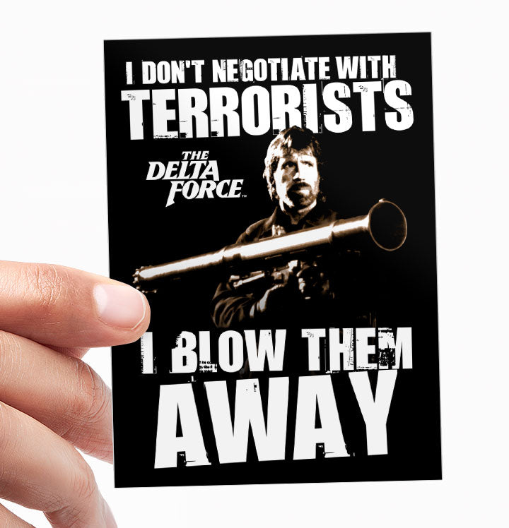 Chuck Norris - I Blow Terrorists Away Sticker