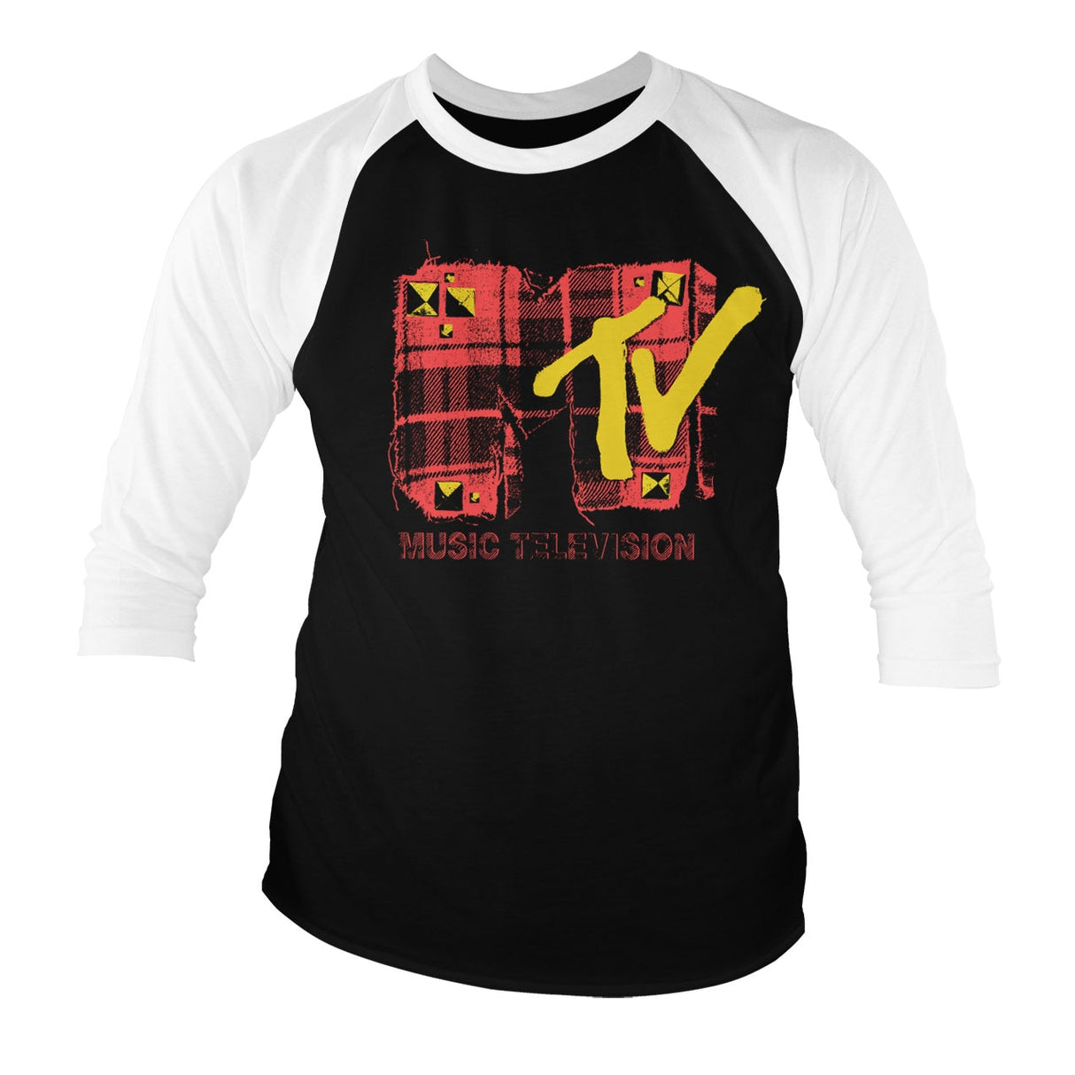 Plaid MTV Baseball 3/4 Sleeve Tee