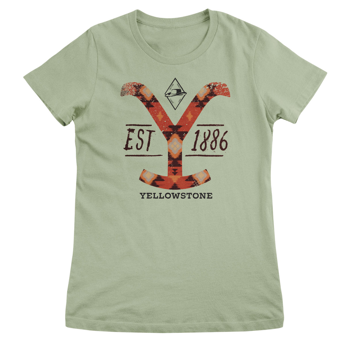 Yellowstone Native Pattern Logo Girly Tee