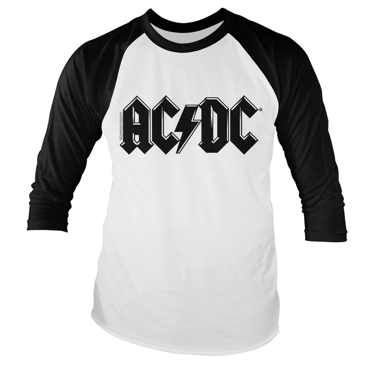 AC/DC Black Logo Retro Baseball Long Sleeve Tee