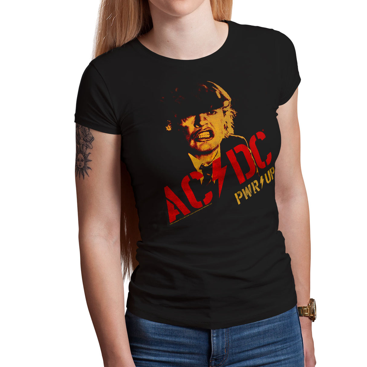 AC/DC Angus Young PWR-UP Girly Tee