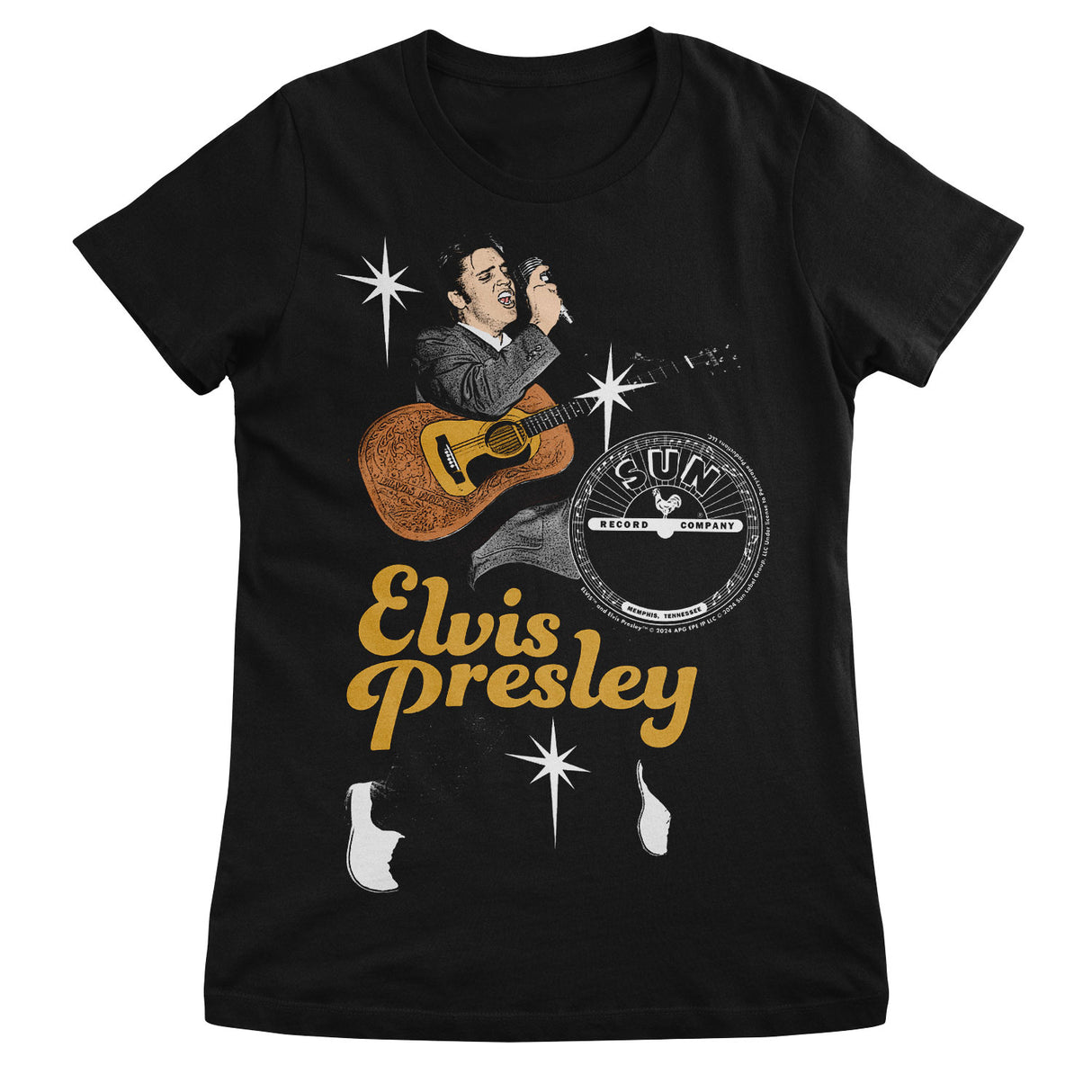 Elvis On Toes Girly Tee