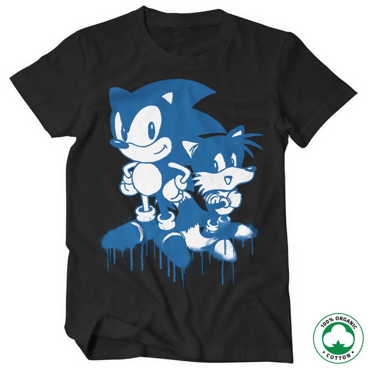 Sonic and Tails Sprayed Organic Tee