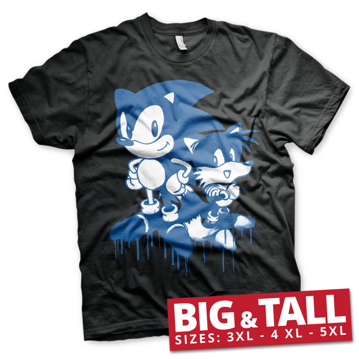 Sonic and Tails Sprayed Big & Tall T-Shirt