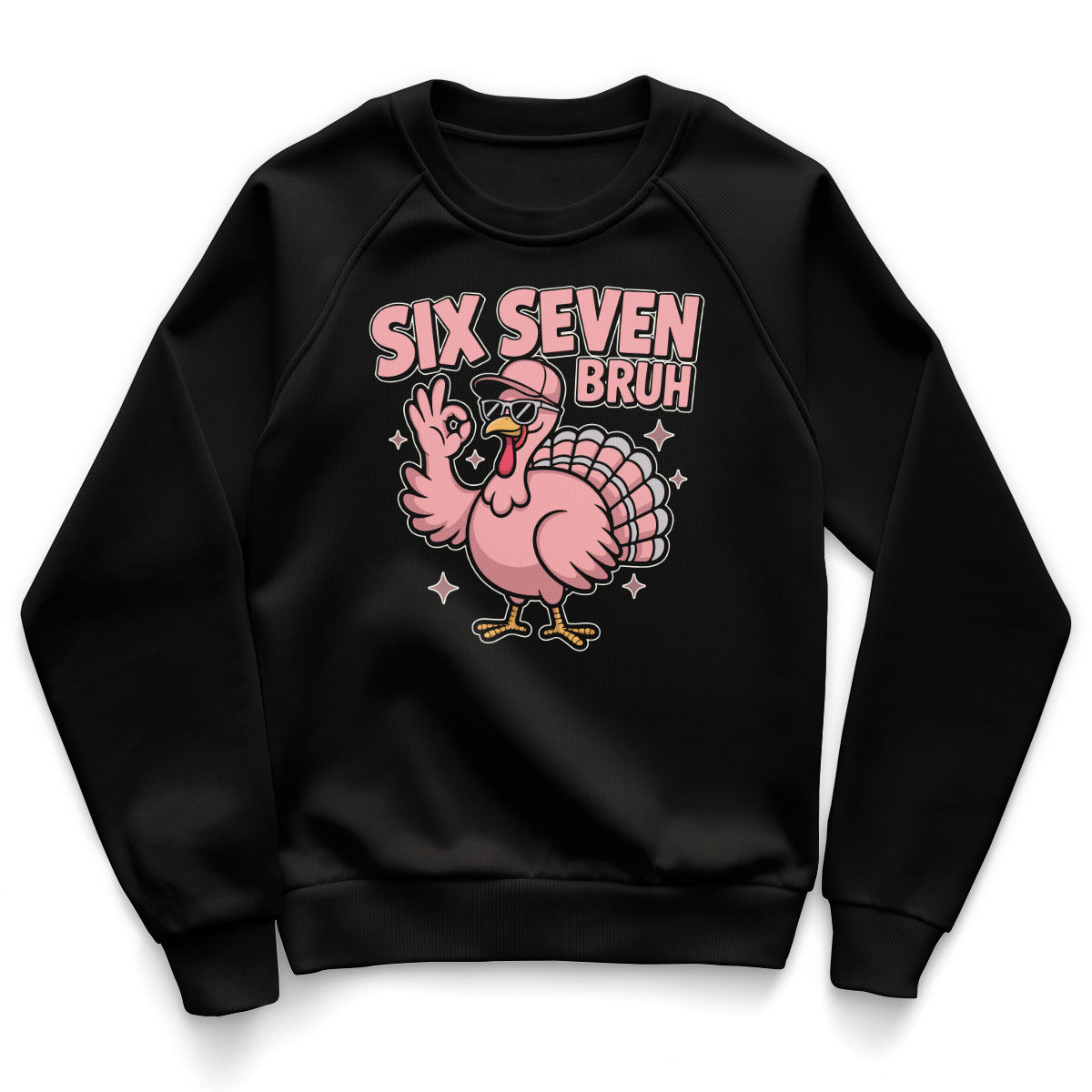 Six Seven Pink Turkey Kids Sweatshirt