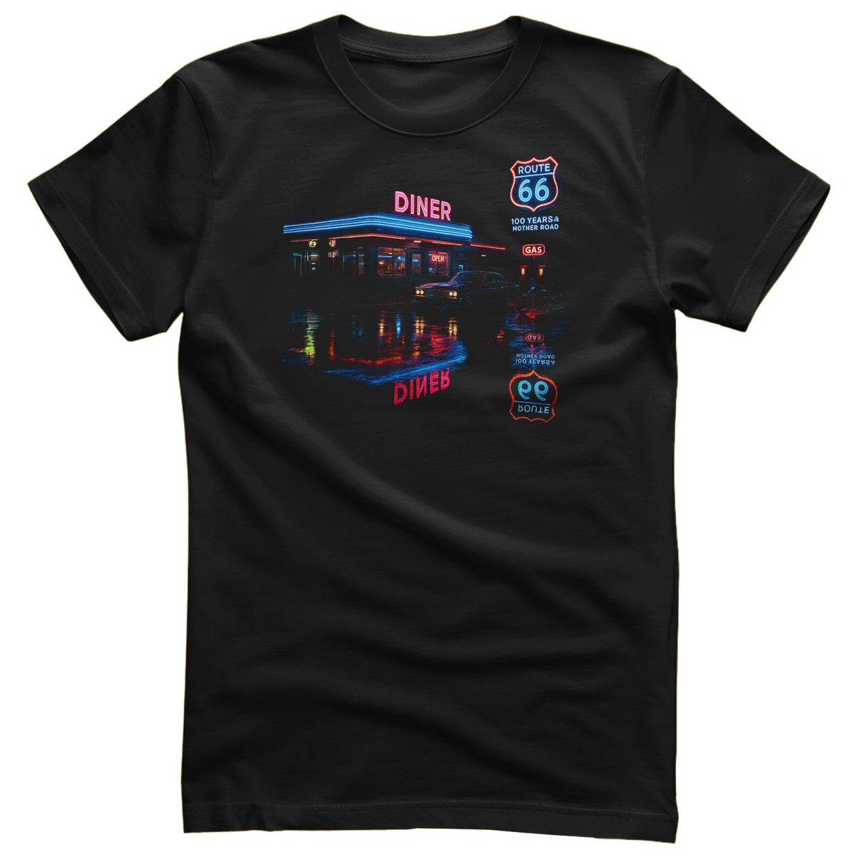 Route 66 Neon Diner T-Shirt