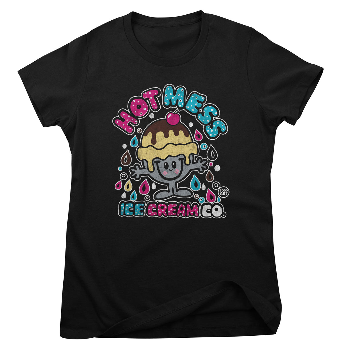 Hot Mess Ice Cream Co - ToddArt Girly Tee