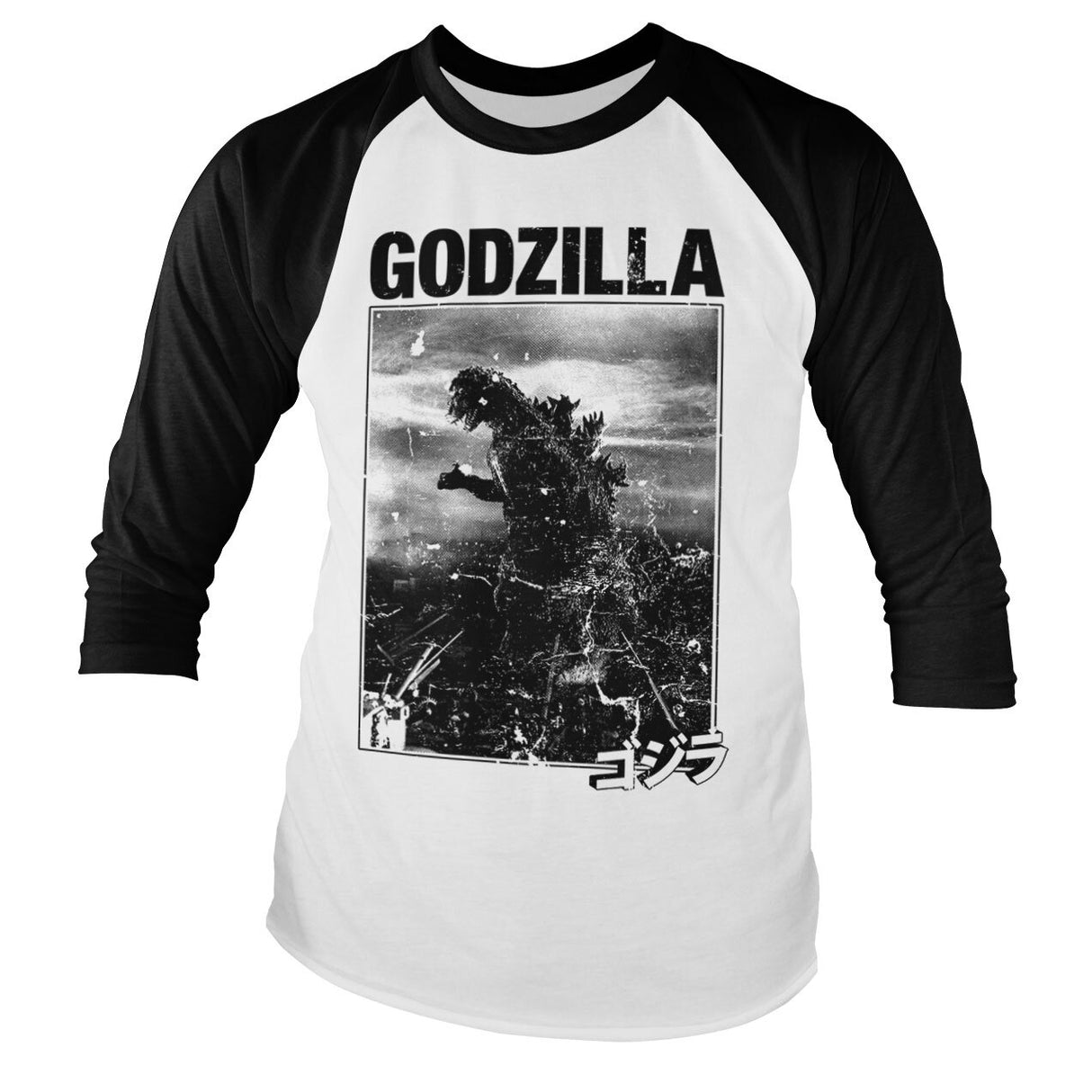 Godzilla Vintage Baseball Long Sleeve Tee