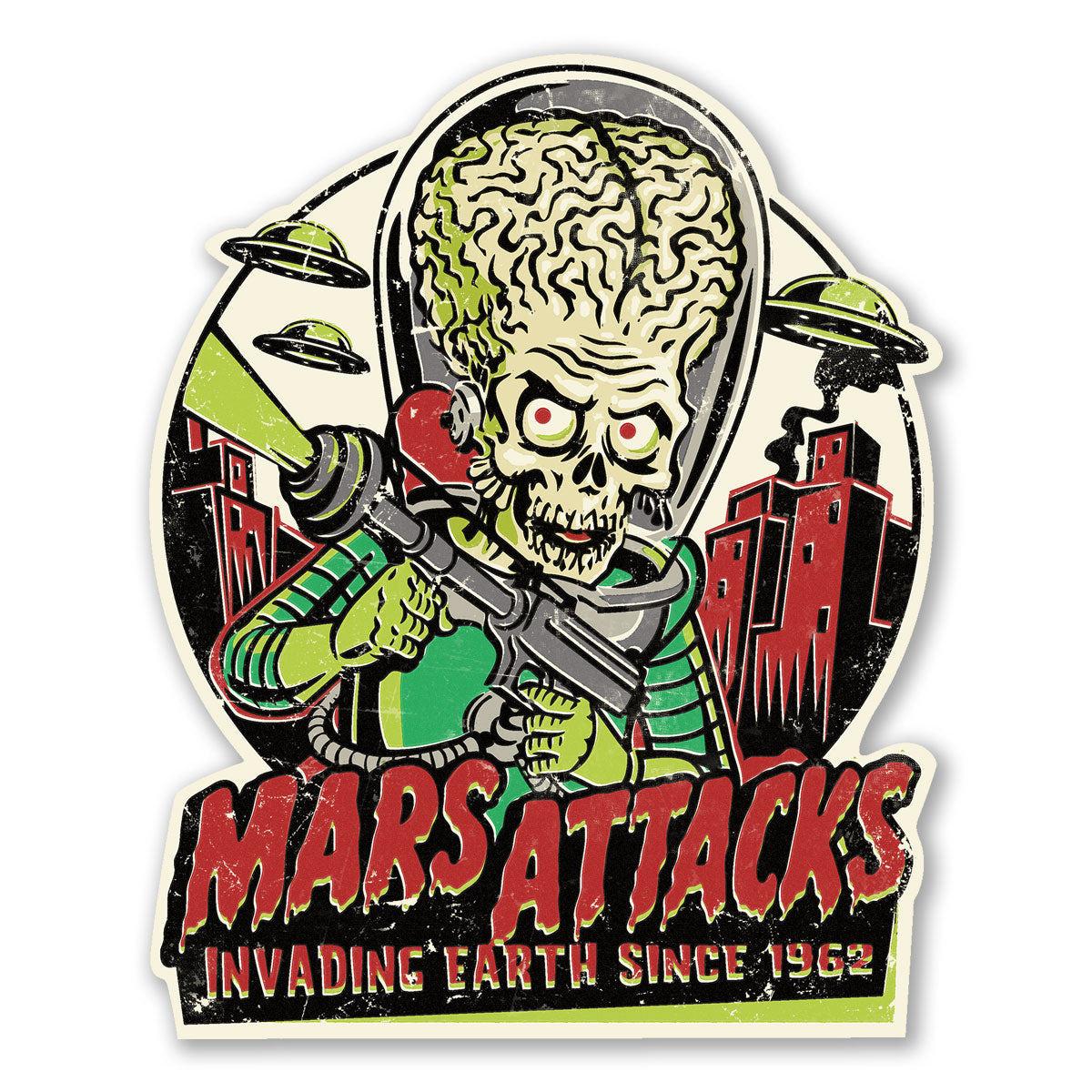 Mars Attacks - Invading Space Since 1962 Sticker