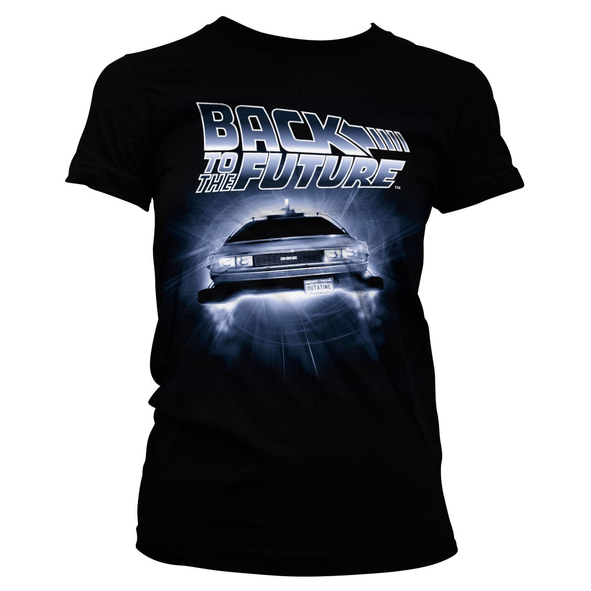 Back To The Future - Flying Delorean Girly Tee