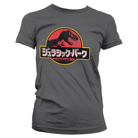 Jurassic Park - Japanese Distressed Logo Girly Tee