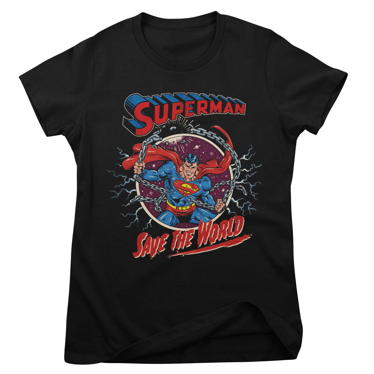 Superman - Save The World Girly Tee