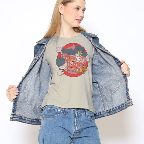 Tom & Jerry - Retro Logo Girly Tee