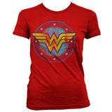 Wonder Woman Distressed Logo Girly Tee